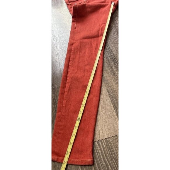 True Religion Jeans Women’s Sz 27 Halle Mid Rise Denim Orange Red Made In USA - Picture 6 of 16